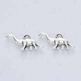 Tibetan Style Alloy Pendants, Cadmium Free & Lead Free, Dinosaur, Antique Silver, 14x27x3.5mm, Hole: 2mm, 20pc/Set