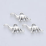 Tibetan Style Alloy Pendants, Cadmium Free & Lead Free, Dinosaur, Antique Silver, 14x27x3.5mm, Hole: 2mm, 20pc/Set