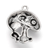 Tibetan Style Alloy Pendants, Mushroom, Cadmium Free & Lead Free, Antique Silver, 23x18.5x5mm, Hole: 1.5mm, 10pcs/Set