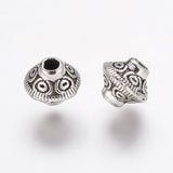 Tibetan Style Alloy Beads, Bicone, Antique Silver, Cadmium Free & Lead Free, 6.4x5.4mm, Hole: 1.2mm, 20pcs/Set