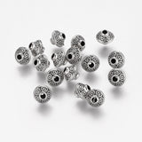 Tibetan Style Alloy Beads, Bicone, Antique Silver, Cadmium Free & Lead Free, 6.4x5.4mm, Hole: 1.2mm, 20pcs/Set