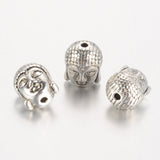 Antique Silver Tibetan Style Buddha Head Alloy Beads, Lead Free, 11x9x8mm, Hole:1.5mm, 20pc/Set