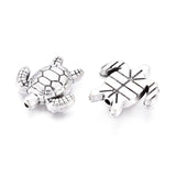 Tibetan Style Alloy Beads, Sea Turtle, Antique Silver, 13.5x14x3.5mm, Hole: 1.2mm, 20pc/Set