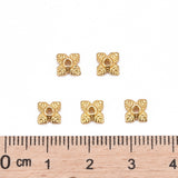 Tibetan Style Bead Caps, Cadmium Free & Nickel Free & Lead Free, Flower, Golden, 6x6x2mm, Hole: 1mm, 100pc/Set