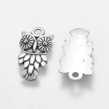 Tibetan Style Alloy Pendants, Cadmium Free & Lead Free, Halloween, Owl, Antique Silver, 20x11x3mm, Hole: 2mm, 20pc/Set