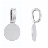 Tibetan Style Alloy Glue On Flat Pad Pendant Bails, Flat Round, Cadmium Free & Lead Free, Antique Silver, 18x10x5.5mm, Hole: 6x3.5mm, 20pc/Set