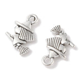 Tibetan Style Pendants, Lead Free & Nickel Free, Witch, for Halloween, Antique Silver, 13x11x3mm, Hole: 2mm, 50pc/Set