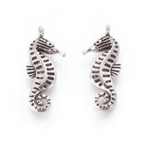 Tibetan Style Alloy Charms, Cadmium Free & Nickel Free & Lead Free, SeaHorse, Antique Silver, 22x9x3mm, Hole: 1.5mm, 20pc/Set