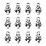 Tibetan Style Alloy Pendants, Lead Free & Cadmium Free, Mushroom, Antique Silver, 13x8mm, Hole: 2mm, 50pc/Set