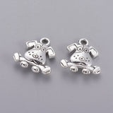Tibetan Style Puppy Pendants, Cadmium Free & Lead Free, Beagle Dog Charms, Antique Silver, 16x15x3.5mm, Hole: 2mm, 20pcs/Set