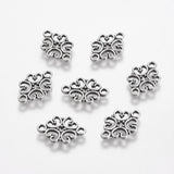 Tibetan Style Links connectors, Zinc Alloy, Flower, Antique Silver, Cadmium Free & Nickel Free & Lead Free,  18x13x1mm, hole: 2mm, 50pc/Set