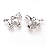 Tibetan Style Alloy Pendants, Cadmium Free & Lead Free, Horse, Antique Silver, 19x14x3mm, Hole: 2mm, 20pc/Set