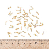 Glass Twist Bugles Seed Beads, Goldenrod, about 6mm long, 1.8mm in diameter, hole: 0.6mm, 1250pcs/50g