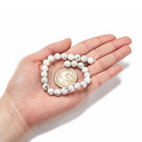 1 Strand White Round Natural Howlite Beads Strands, 8mm, Hole: 1mm, about 24pcs/strand, 7.6 inch