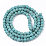 Synthetic Turquoise Beads Strands, Round, Turquoise, 4mm, Hole: 1mm, about 90pcs/strand