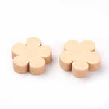 Unfinished Wood Beads, Natural Wooden Beads, Flower, Navajo White, 19.5x20.5x5.5mm, Hole: 1.5mm, 50pc/Set