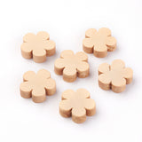 Unfinished Wood Beads, Natural Wooden Beads, Flower, Navajo White, 19.5x20.5x5.5mm, Hole: 1.5mm, 50pc/Set