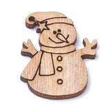 Undyed Wooden Pendants, Snowman, BurlyWood, 30x23x2mm, Hole: 1.5mm, 20pc/Set