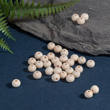 Unfinished Wood Beads, Natural Wooden Loose Beads Spacer Beads, Lead Free, Round, Moccasin, 8mm, Hole: 2~3mm, 200pcs/Set