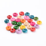 Lead Free Rondelle Natural Wood Beads, Dyed, 6x3mm, Hole: 1.6~2mm, 200pc/Set