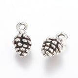 Antique Silver Tibetan Style Pine Cone Pendants, Cadmium Free & Lead Free, 13mm long, 7mm wide, 5.5mm thick, hole: 2mm, 20pc/Set