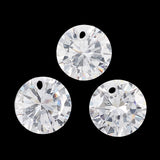 Cubic Zirconia Charms, for DIY Jewelry Making, Faceted, Flat Round, Clear, 6x3.5mm, Hole: 0.8mm, 50pcs/Set