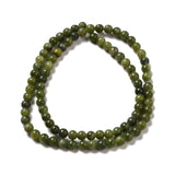 Natural Gemstone Beads, Taiwan Jade, Round, Olive, about 4mm in diameter, hole: 0.8mm, about 88pcs/strand, 15 inch, 10Strand/Set