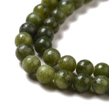 Natural Gemstone Beads, Taiwan Jade, Round, Olive, about 4mm in diameter, hole: 0.8mm, about 88pcs/strand, 15 inch, 10Strand/Set