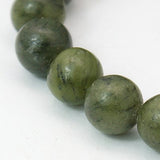 Natural Gemstone Beads, Taiwan Jade, Round, Olive, about 8mm in diameter, hole: 1mm, about 45~48pcs/strand, 15 inch, 10Strand/Set