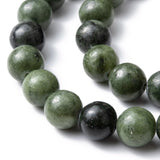 Natural Gemstone Beads, Taiwan Jade, Round, Olive, about 8mm in diameter, hole: 1mm, about 45~48pcs/strand, 15 inch, 10Strand/Set