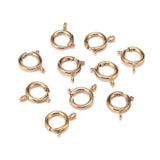 Brass Spring Ring Clasps, Long-Lasting Plated, Real 18K Gold Plated, 19x13.8x2.5mm, Hole: 2.3mm, 10pc/Set