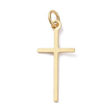 Brass Pendants, Long-Lasting Plated, Cross, Real 18K Gold Plated, 23x10.5x0.6mm, Hole: 3.2mm, 10pc/Set