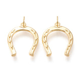 Brass Pendants, with Jump Rings, Long-Lasting Plated, Horseshoe, Golden, 24.5x20x2mm, Hole: 4.5mm, 10pc/Set