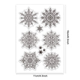 Custom Summer Theme PVC Plastic Clear Stamps, for DIY Scrapbooking, Photo Album Decorative, Cards Making, Snowflake, 160x110mm