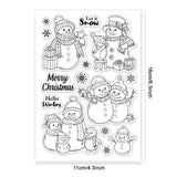 Custom Summer Theme PVC Plastic Clear Stamps, for DIY Scrapbooking, Photo Album Decorative, Cards Making, Snowman, 160x110mm