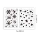 Custom Summer Theme PVC Plastic Clear Stamps, for DIY Scrapbooking, Photo Album Decorative, Cards Making, Snowflake, 160x110mm