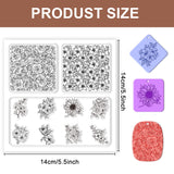 Silicone Clay Texture Mat, Clay Modeling Pattern Pad, Flower, 140x140x3mm