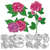 Rose Flower Carbon Steel Cutting Dies Stencils, for DIY Scrapbooking, Photo Album, Decorative Embossing Paper Card, 100~102x164~167x0.8mm, 2pcs/set