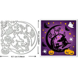 Halloween Moon with Witch Carbon Steel Cutting Dies Stencils, for DIY Scrapbooking, Photo Album, Decorative Embossing Paper Card, 157x142x0.8mm