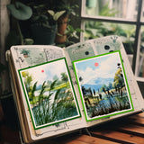 Custom Summer Theme PVC Plastic Clear Stamps, for DIY Scrapbooking, Photo Album Decorative, Cards Making, Bulrush, 160x110mm