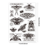 Custom Summer Theme PVC Plastic Clear Stamps, for DIY Scrapbooking, Photo Album Decorative, Cards Making, Insects, 160x110mm