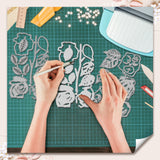 Rose Flower Carbon Steel Cutting Dies Stencils, for DIY Scrapbooking, Photo Album, Decorative Embossing Paper Card, 100~102x164~167x0.8mm, 2pcs/set