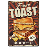 Vintage Metal Tin Sign, Iron Wall Decor for Bars, Restaurants, Cafe Pubs, Rectangle, Food, 300x200x0.5mm