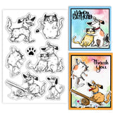 Custom Summer Theme PVC Plastic Clear Stamps, for DIY Scrapbooking, Photo Album Decorative, Cards Making, Dog, 160x110mm