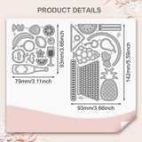 Wine & Fruit Basket Carbon Steel Cutting Dies Stencils, for DIY Scrapbooking, Photo Album, Decorative Embossing Paper Card, Mixed Shapes, 79~93x93~142x0.8mm, 2pcs/set