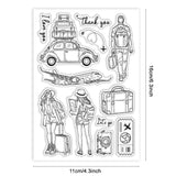 Custom Summer Theme PVC Plastic Clear Stamps, for DIY Scrapbooking, Photo Album Decorative, Cards Making, Travel, 160x110mm