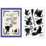 Cat Shape Flower Clear Stamps
