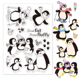 Custom Summer Theme PVC Plastic Clear Stamps, for DIY Scrapbooking, Photo Album Decorative, Cards Making, Penguin, 160x110mm