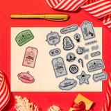 Rubber Clear Stamps, for Card Making Decoration DIY Scrapbooking, Mixed Shapes, 22x18x0.8cm