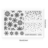 Custom Summer Theme PVC Plastic Clear Stamps, for DIY Scrapbooking, Photo Album Decorative, Cards Making, Snowflake, 160x110mm